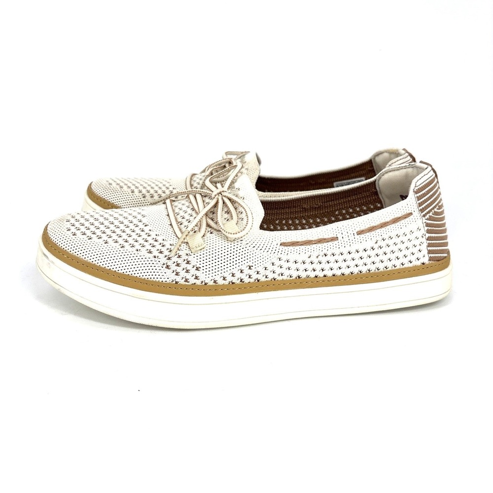 Skechers Stretch Fit Slip On Sneakers Womens 9.5 Off White Knit 100676
